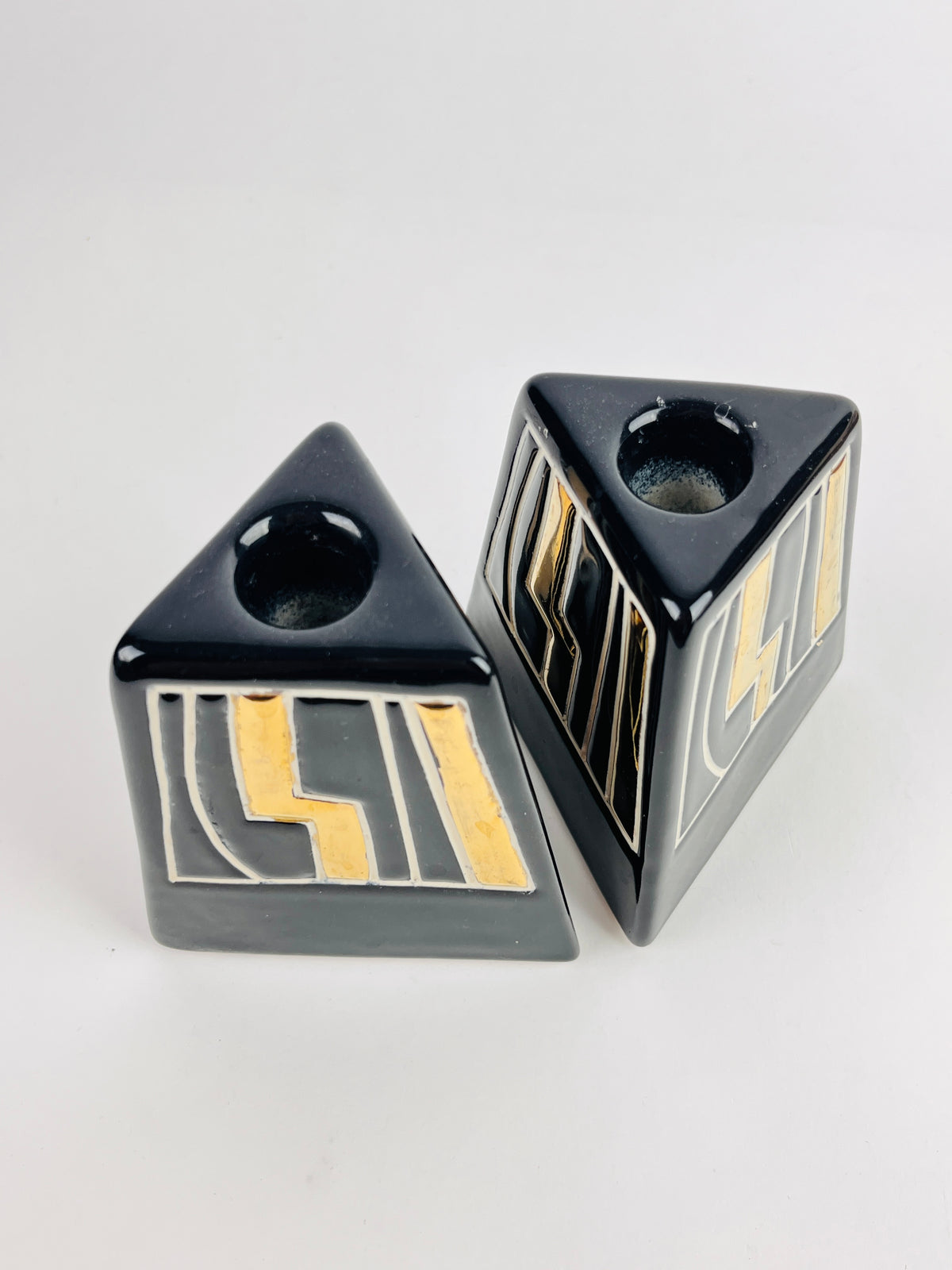 Vintage Modernist Ceramic Candle Holders
