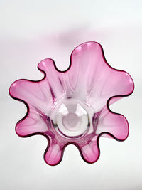 Monumental Blown Glass Fazzoletto Vase by Chalet Canada