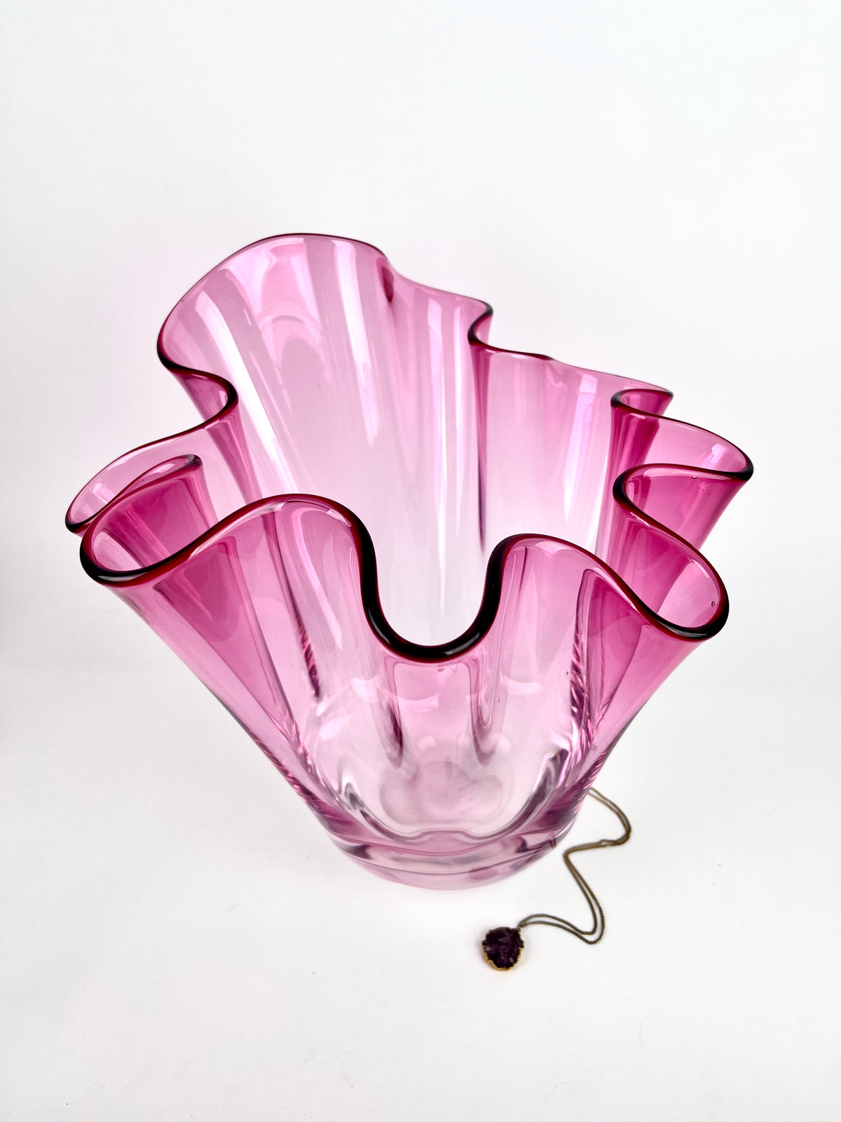 Monumental Blown Glass Fazzoletto Vase by Chalet Canada