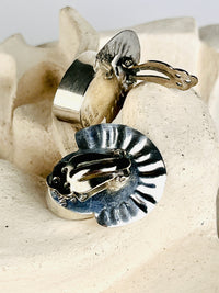 Vintage Native American Black Onyx Sterling Silver Earrings