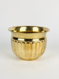 Vintage Ribbed Brass Planter