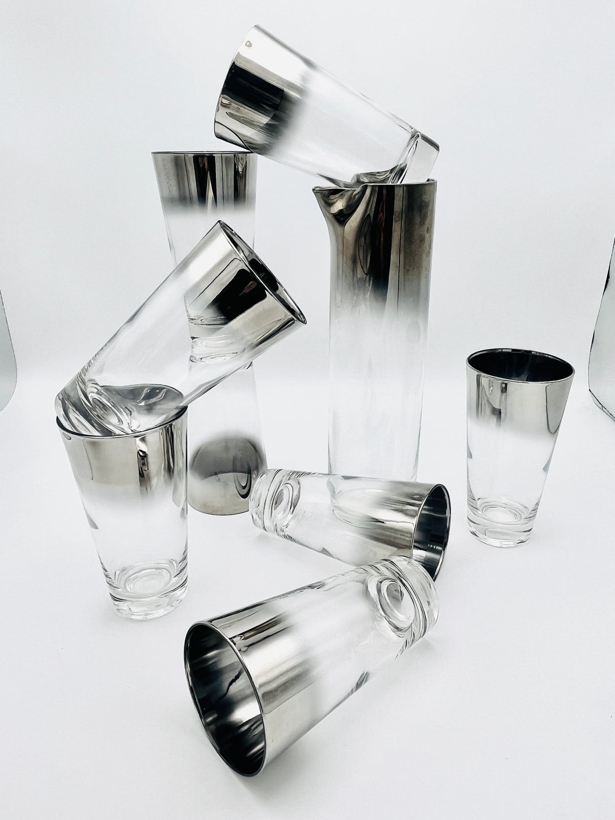 Vintage Silver Fade Cocktail Set