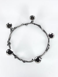 Vintage Round Candle Holder with Leaf Motif