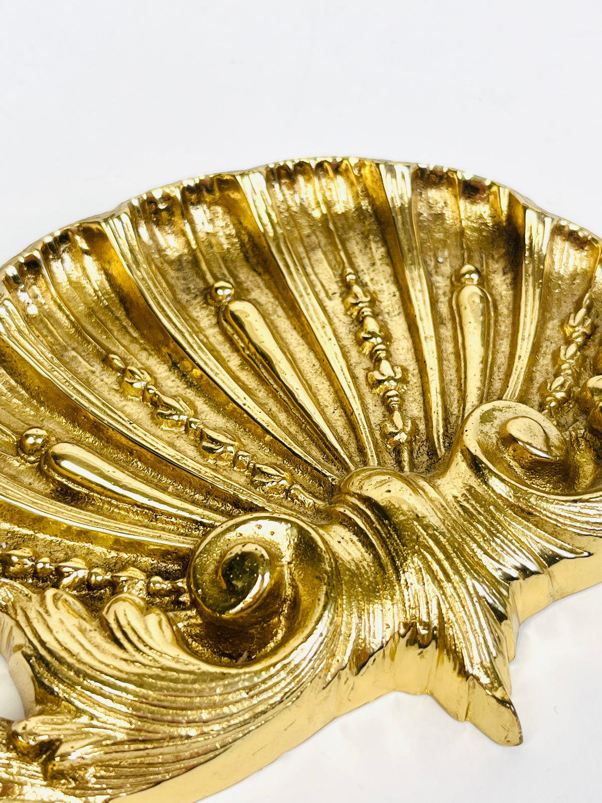 Vintage Hollywood Regency Brass Wall Pediment