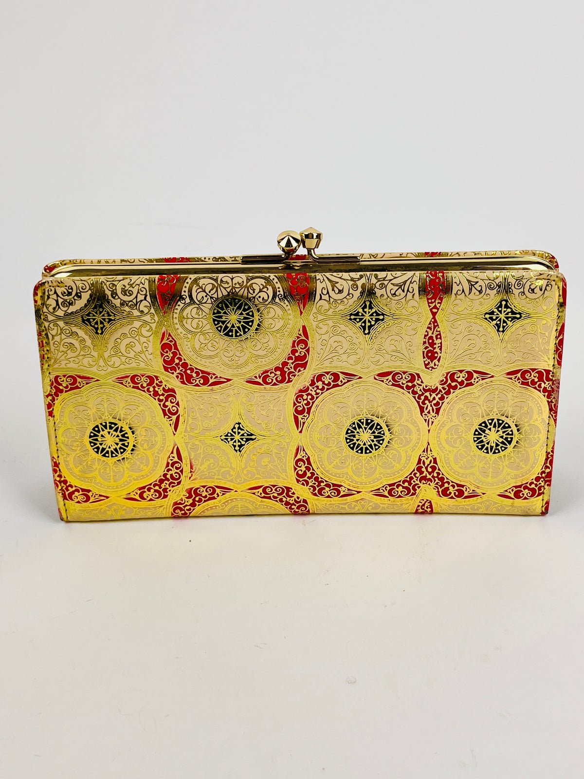 1960s Gold Embossed Leather Clutch
