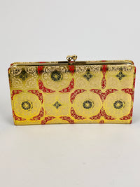 1960s Gold Embossed Leather Clutch