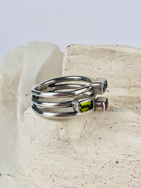 Modernist Sterling Gemstone Ring