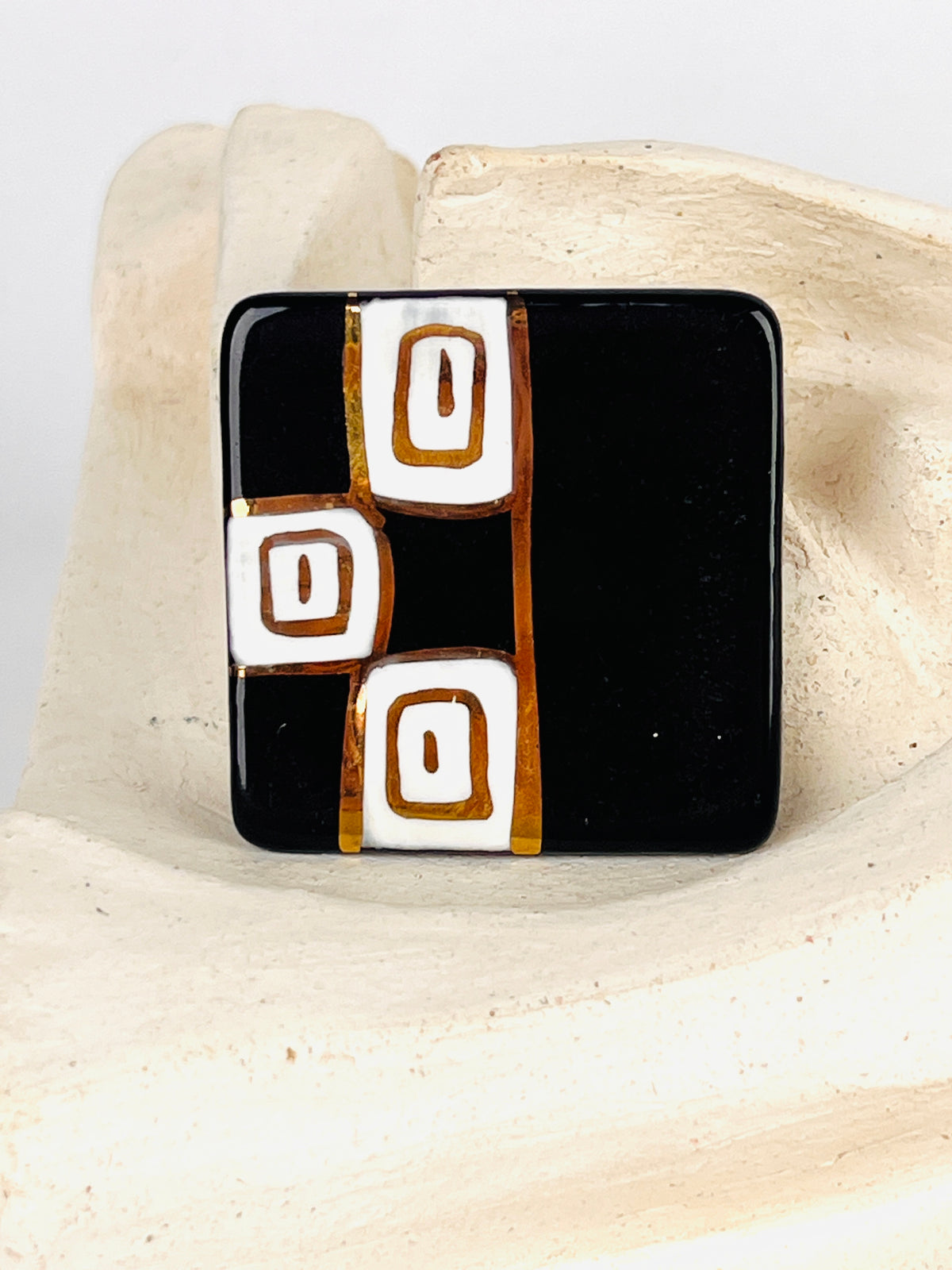 Vintage Handmade Ceramic Brooch