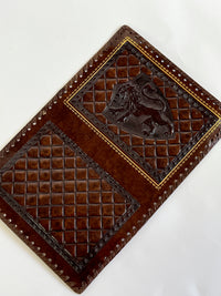 Vintage Italian Embossed Leather Book Cover