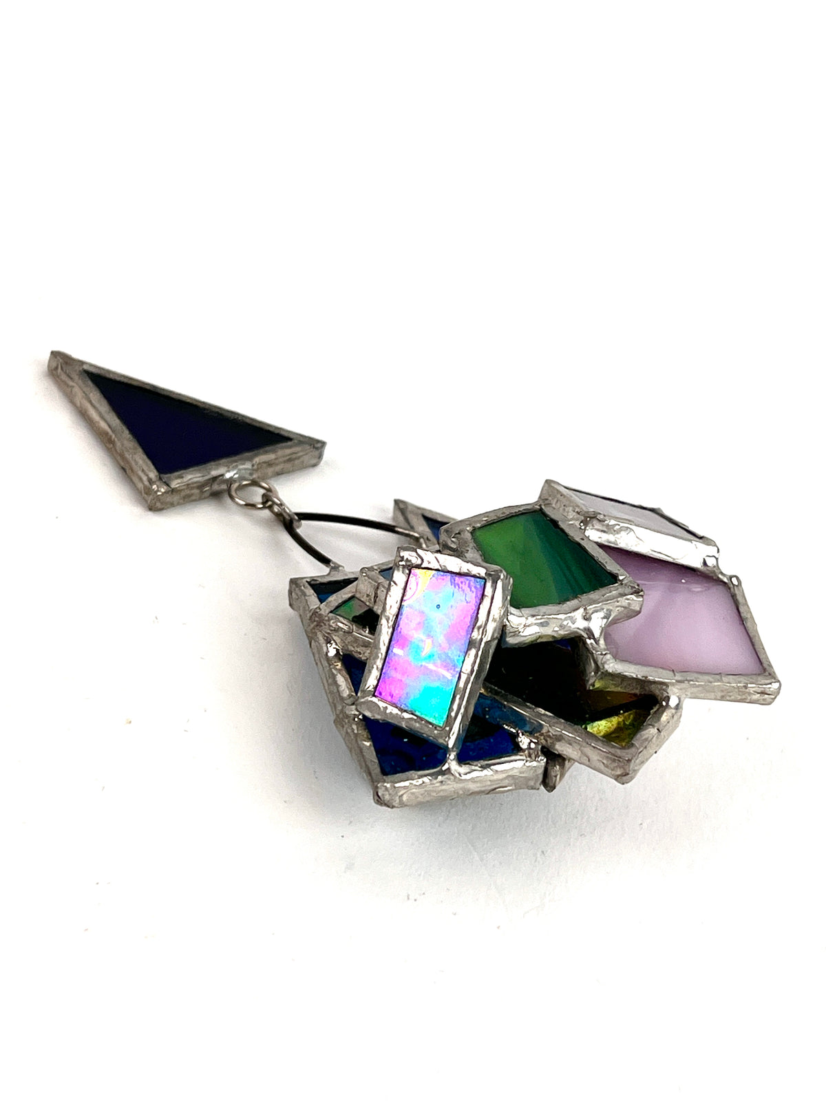 Vintage Stained Glass Brooch
