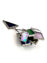 Vintage Stained Glass Brooch