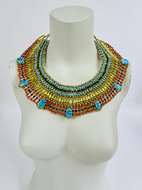Egyptian Beaded Scarab Necklace