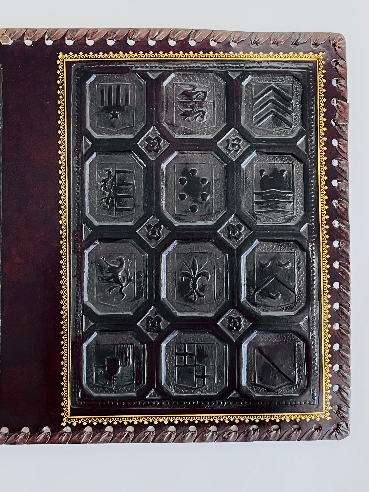 Vintage Italian Embossed Leather Book Cover