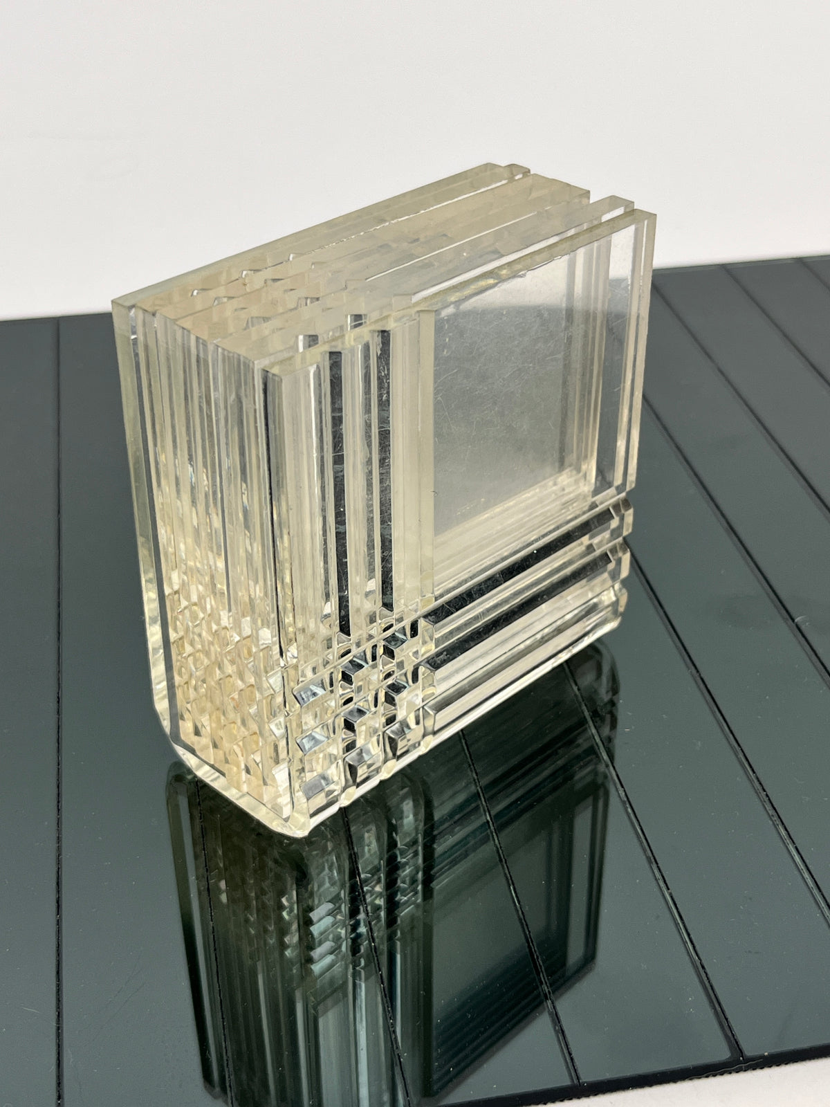 Vintage Lucite Coasters in Caddy