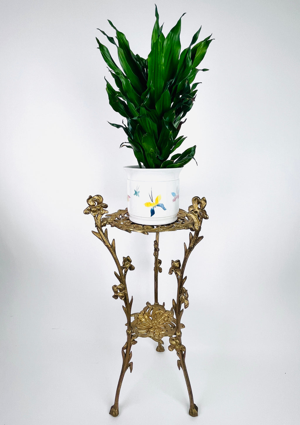 Vintage French Art Nouveau Brass Plant Stand – Dovetail