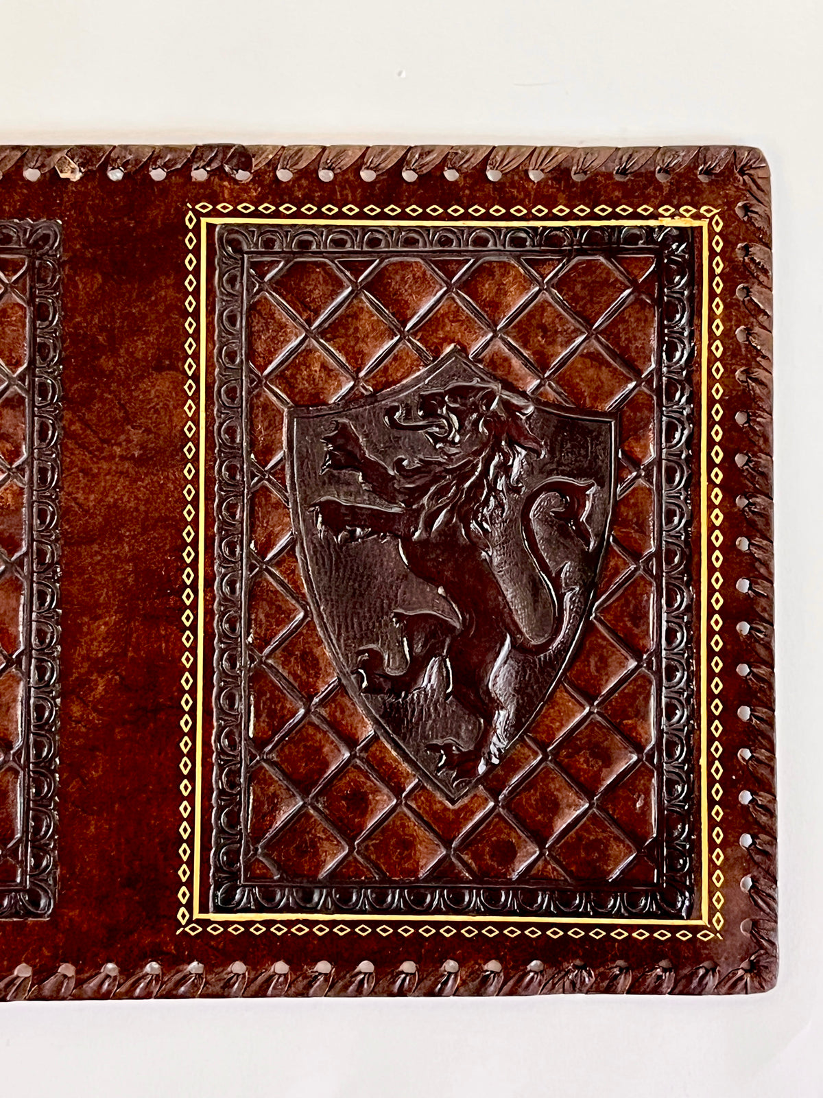 Vintage Italian Embossed Leather Book Cover