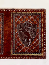 Vintage Italian Embossed Leather Book Cover