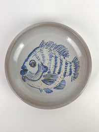 Hand-Painted Stoneware Fish Dish