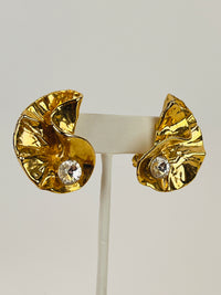 Vintage Sculptural Rhinestone Earrings