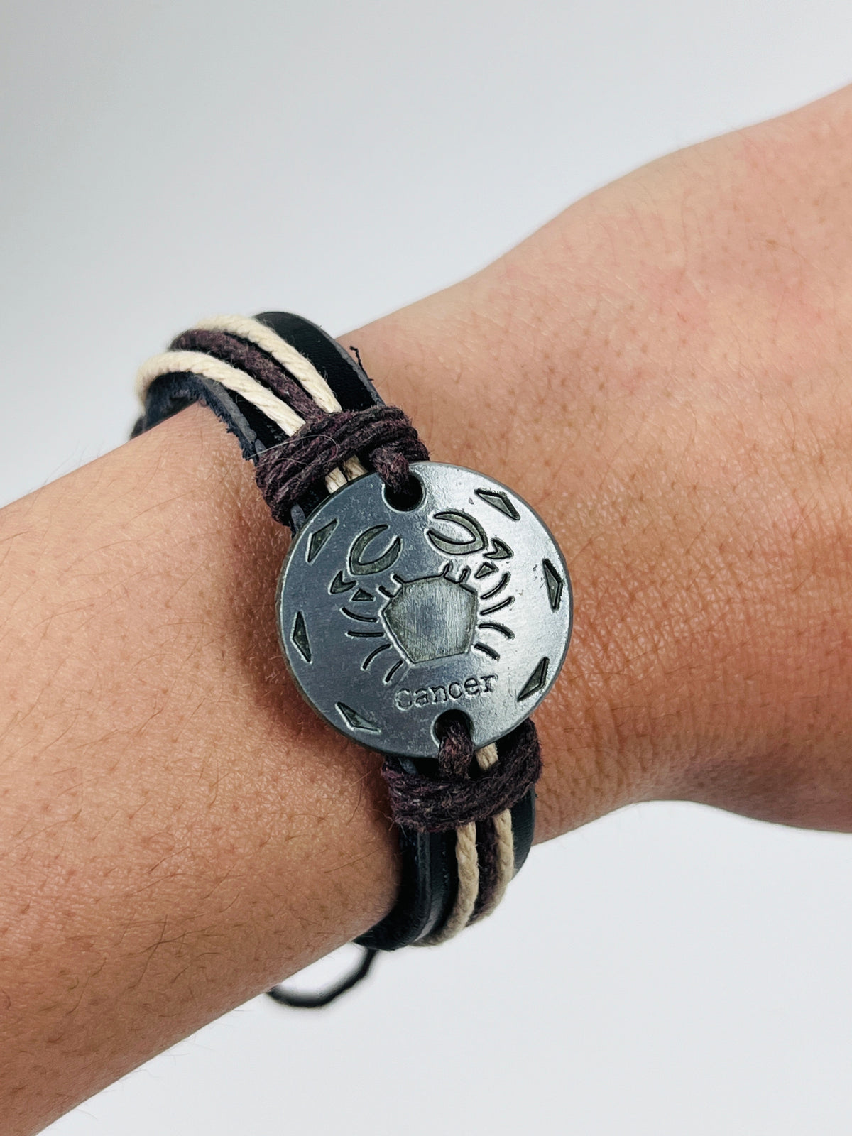 Leather Zodiac Bracelet - Cancer