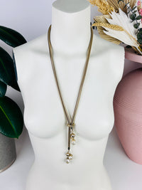 Vintage Adjustable Faux Pearl Necklace