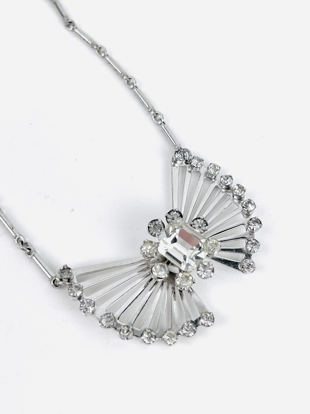 Vintage Rhinestone Butterfly Necklace