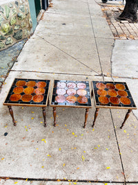 Vintage MCM Tile Top Stacking Tables, Set of 3