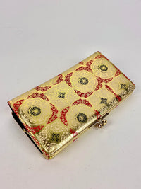 1960s Gold Embossed Leather Clutch