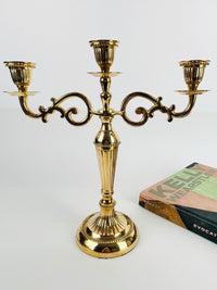 Vintage Brass Candelabras - 2pc Set