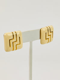 Vintage Enameled Square Earrings