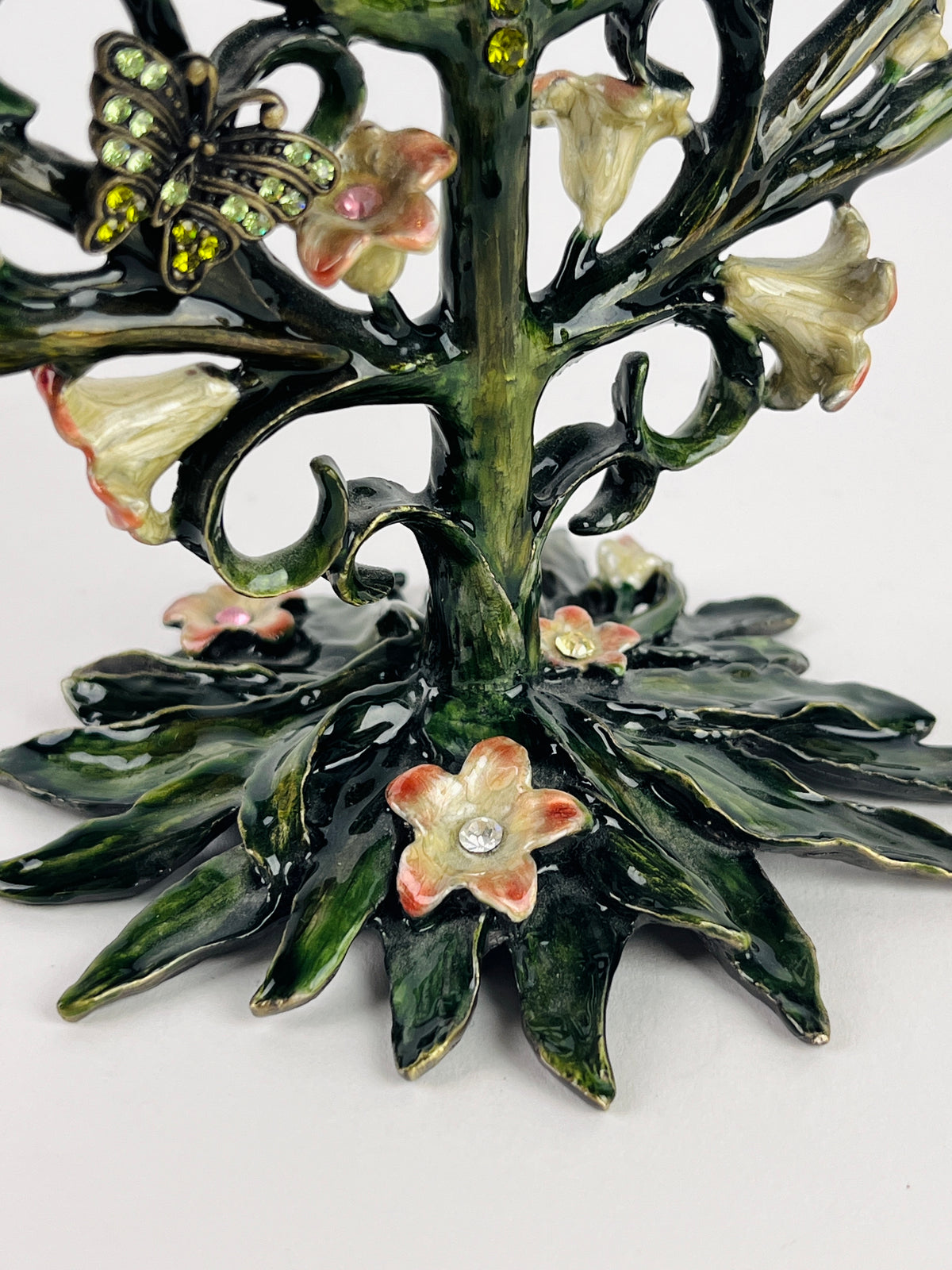 Floral Enameled Metal Menorah