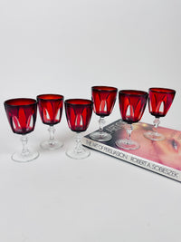 Vintage Red Glass Stemware