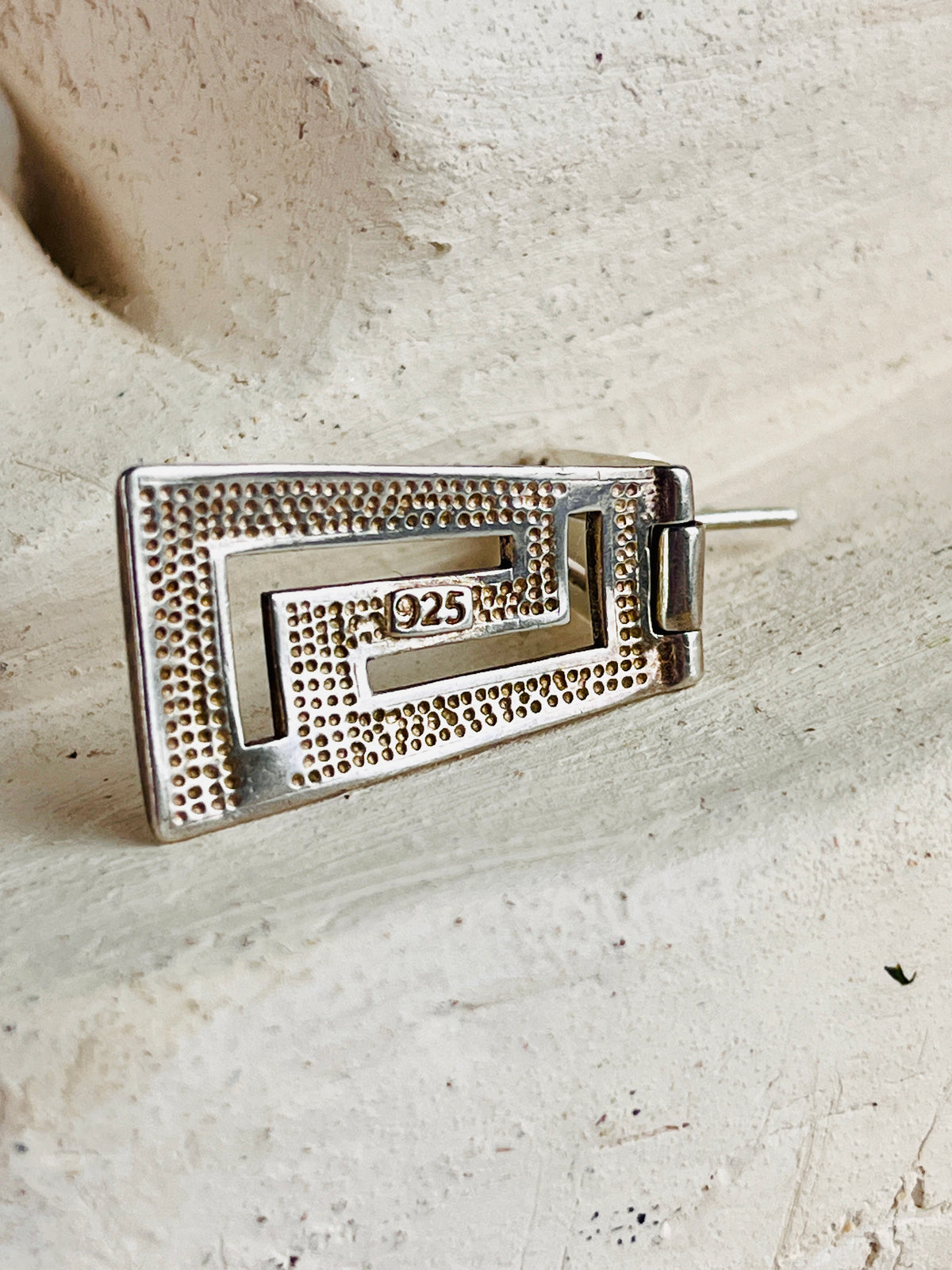 Vintage Sterling Silver Greek Key Earrings
