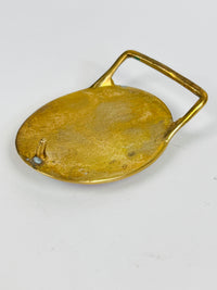 Vintage Abalone Shell & Brass Belt Buckle