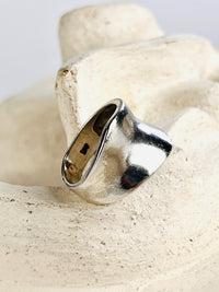 Vintage Modernist Sterling Silver Wave Ring
