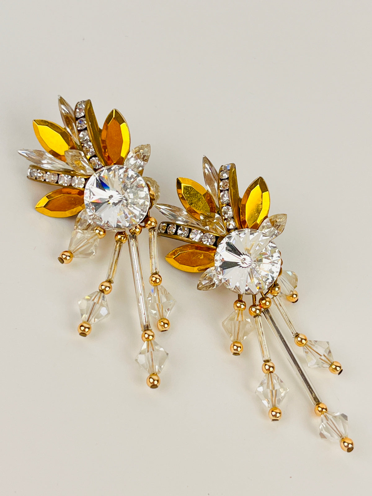 Vintage Rhinestone Statement Earrings