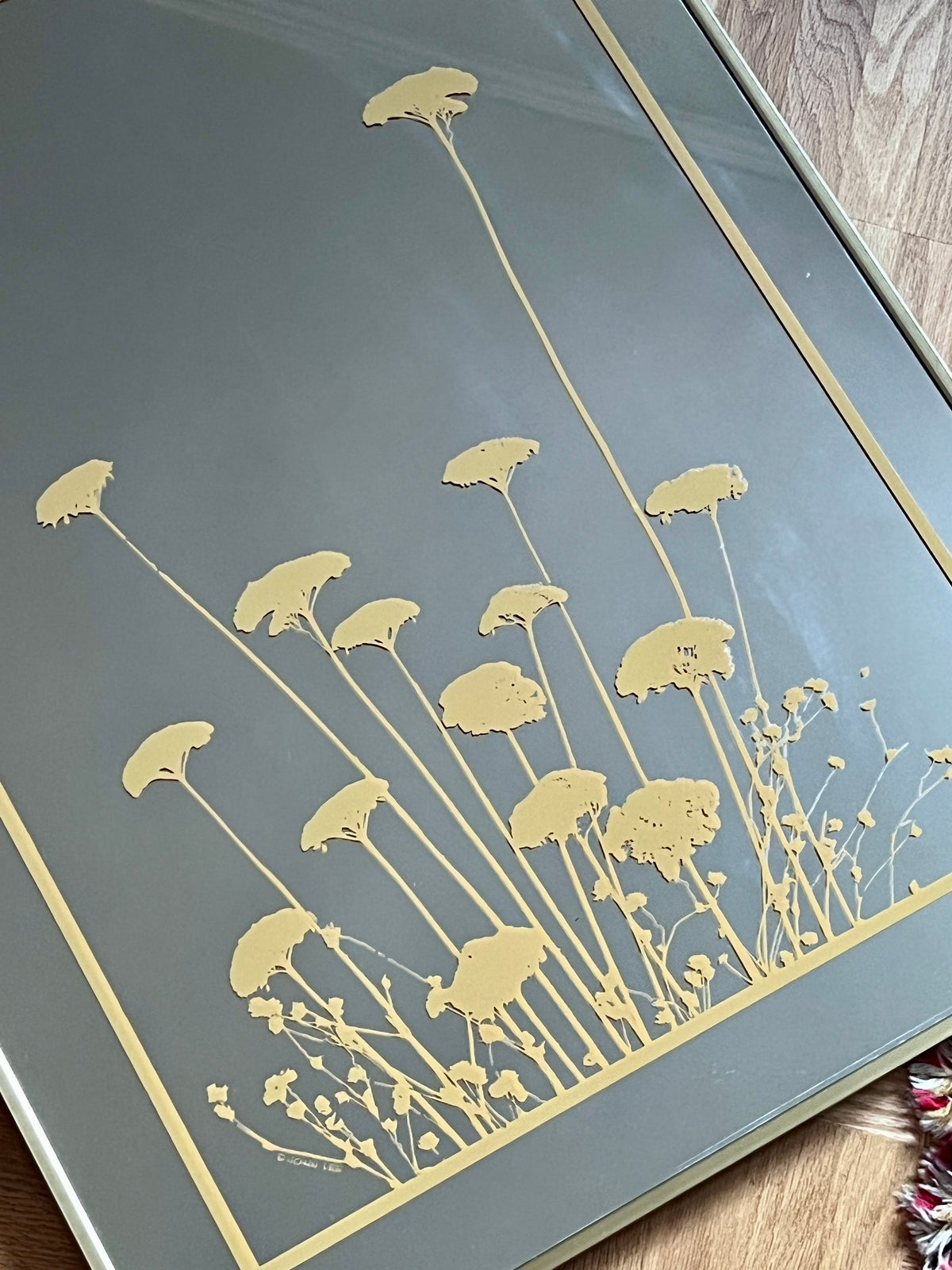 1970s Framed Art Mirror