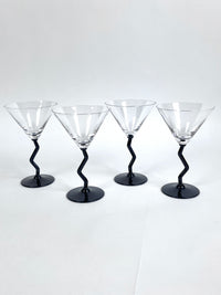 Postmodern Martini Glasses - Black Stems