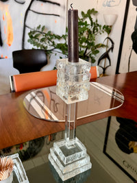 Postmodern Stacked Glass Candle & Toothpick Holder Set