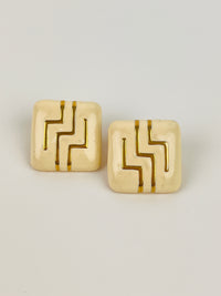 Vintage Enameled Square Earrings