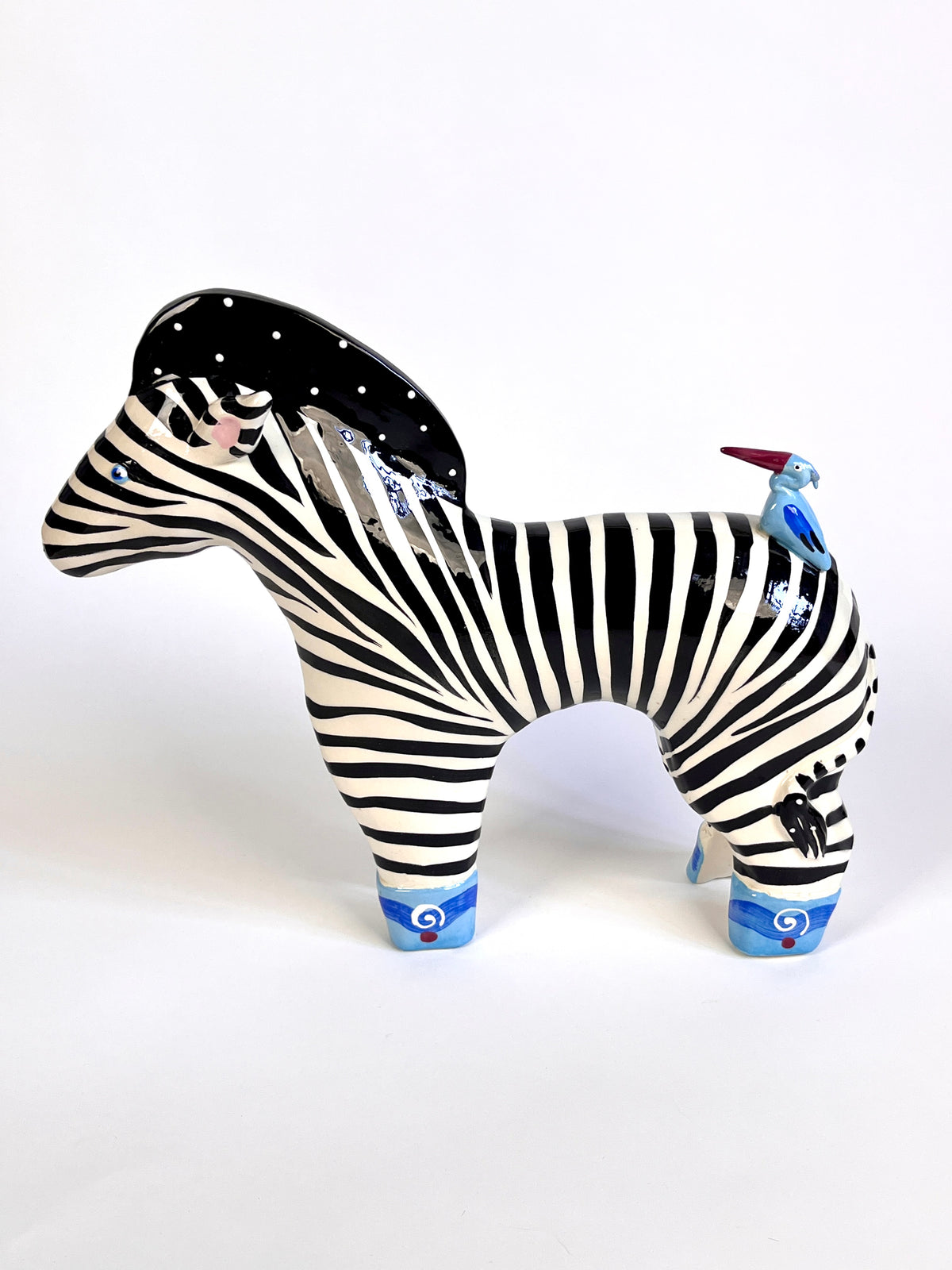 Vintage Postmodern Zebra Sculpture