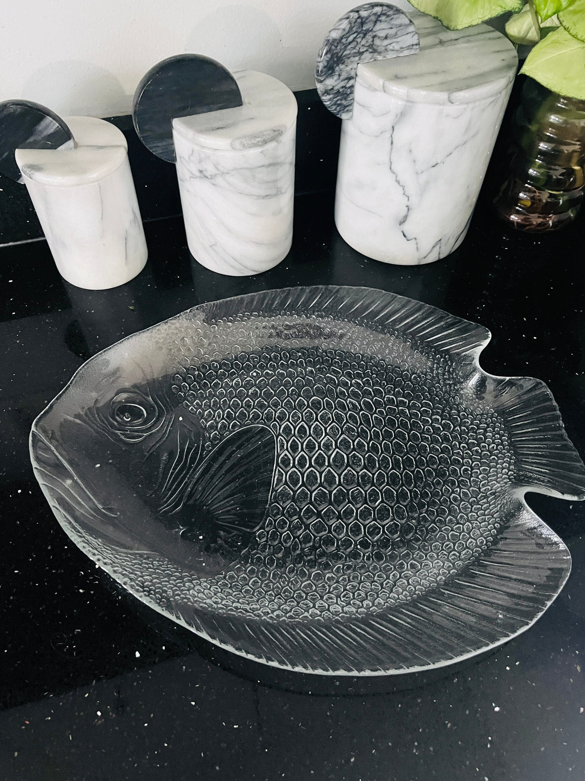 Vintage Glass Fish Platter