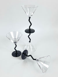 Postmodern Martini Glasses - Black Stems