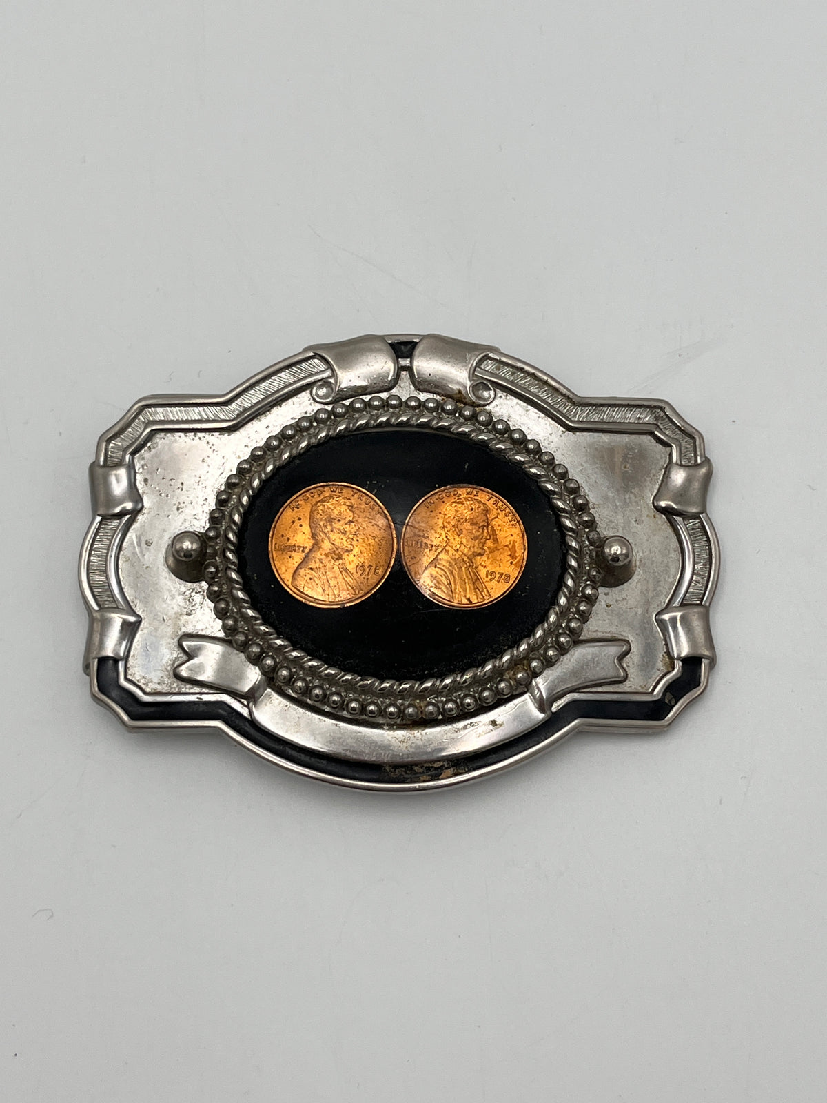 Vintage 1978 Pennies Belt Buckle