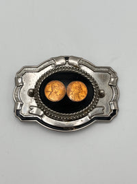 Vintage 1978 Pennies Belt Buckle
