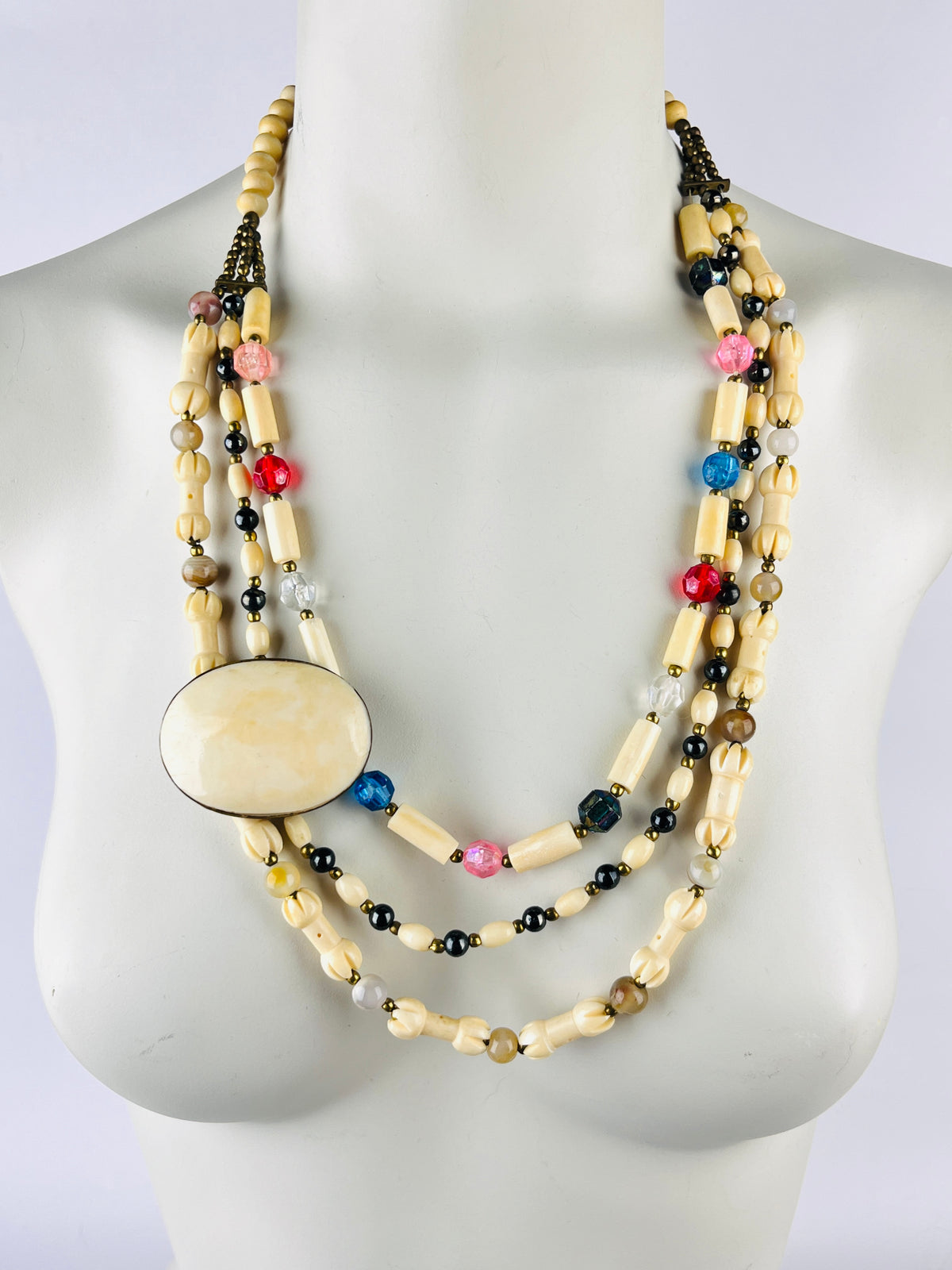 Vintage 1970s Bovine Bone Necklace