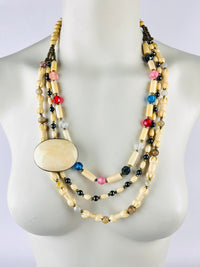 Vintage 1970s Bovine Bone Necklace