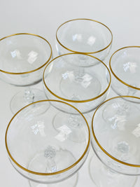 Vintage Gold-Rimmed Coupe Glasses