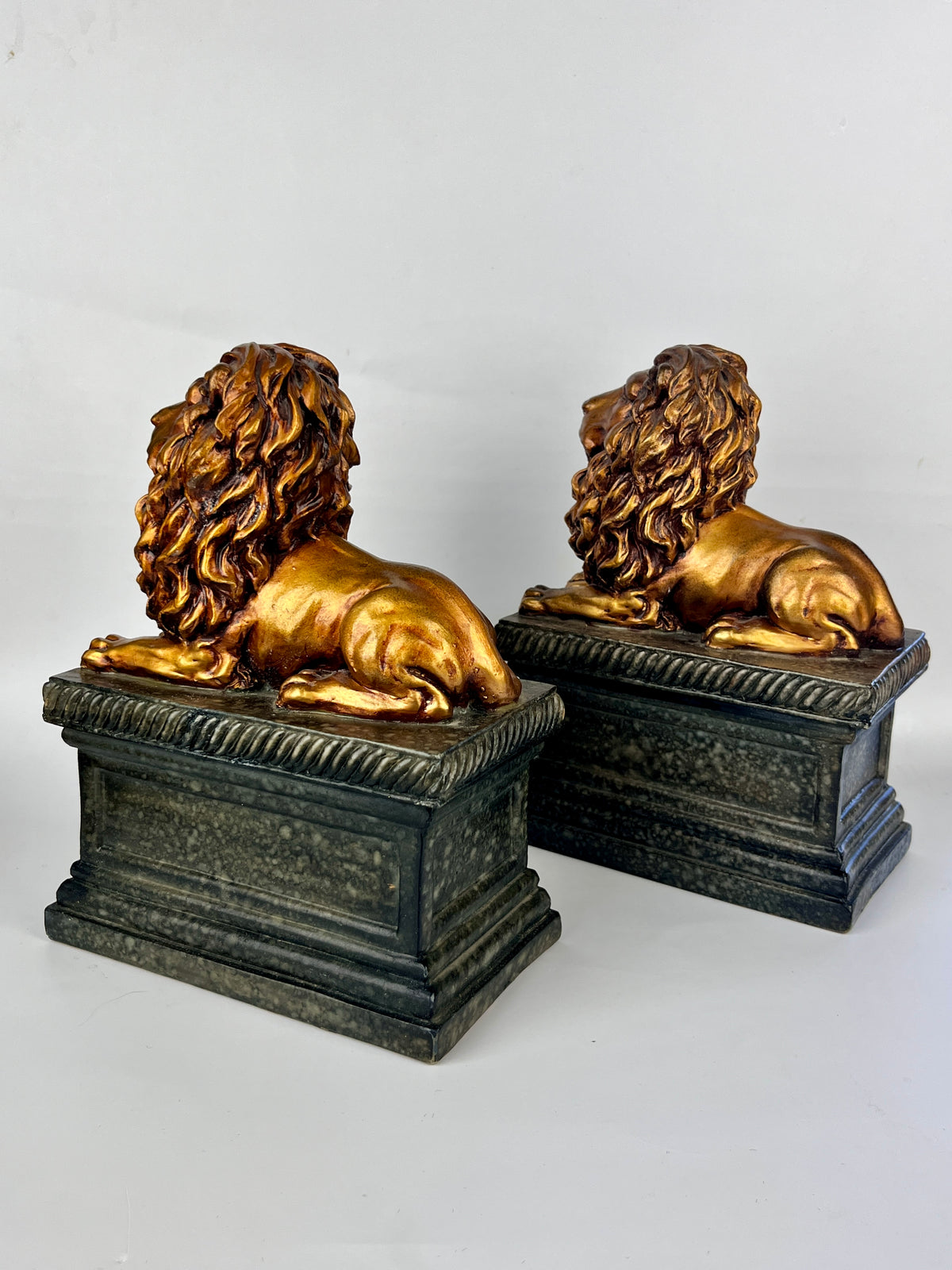 Vintage Hollywood Regency Lion Bookends