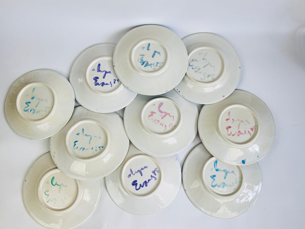 Rare 10pc Set of Lyn Evans Dinner Plates